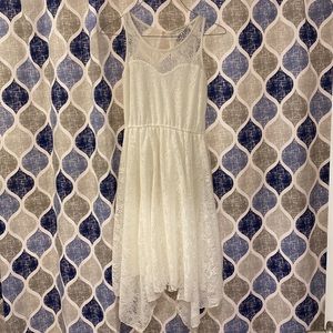 Charlotte Russe White Lace Knee-Length Dress
